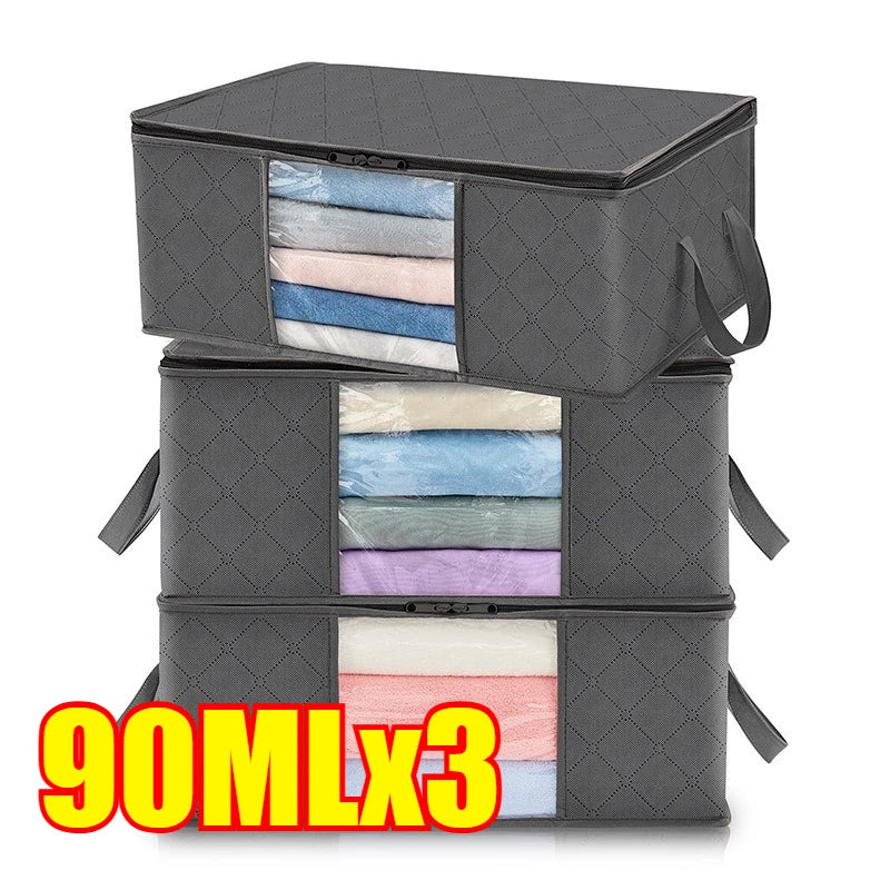 6-Pack Oversized Foldable Storage Bags | Zipper & Clear Window