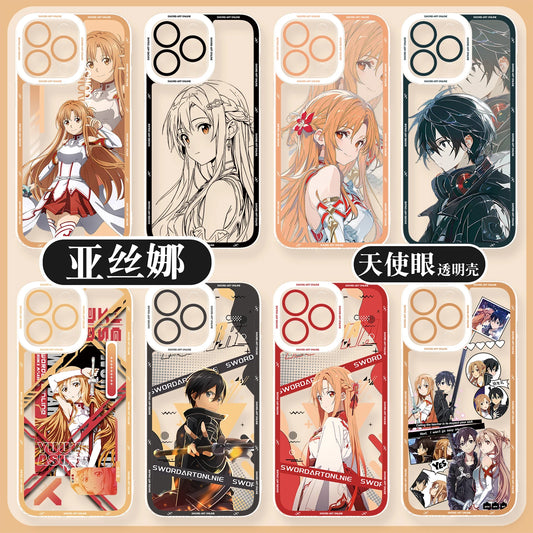 Japanese Anime Sword Art Online Phone Case for Iphone 17 16 15 14 13 12 11 Pro Max Plus Mini Air Asuna Kirito Phone Cover Peaceful Pleasures Health and Wellness