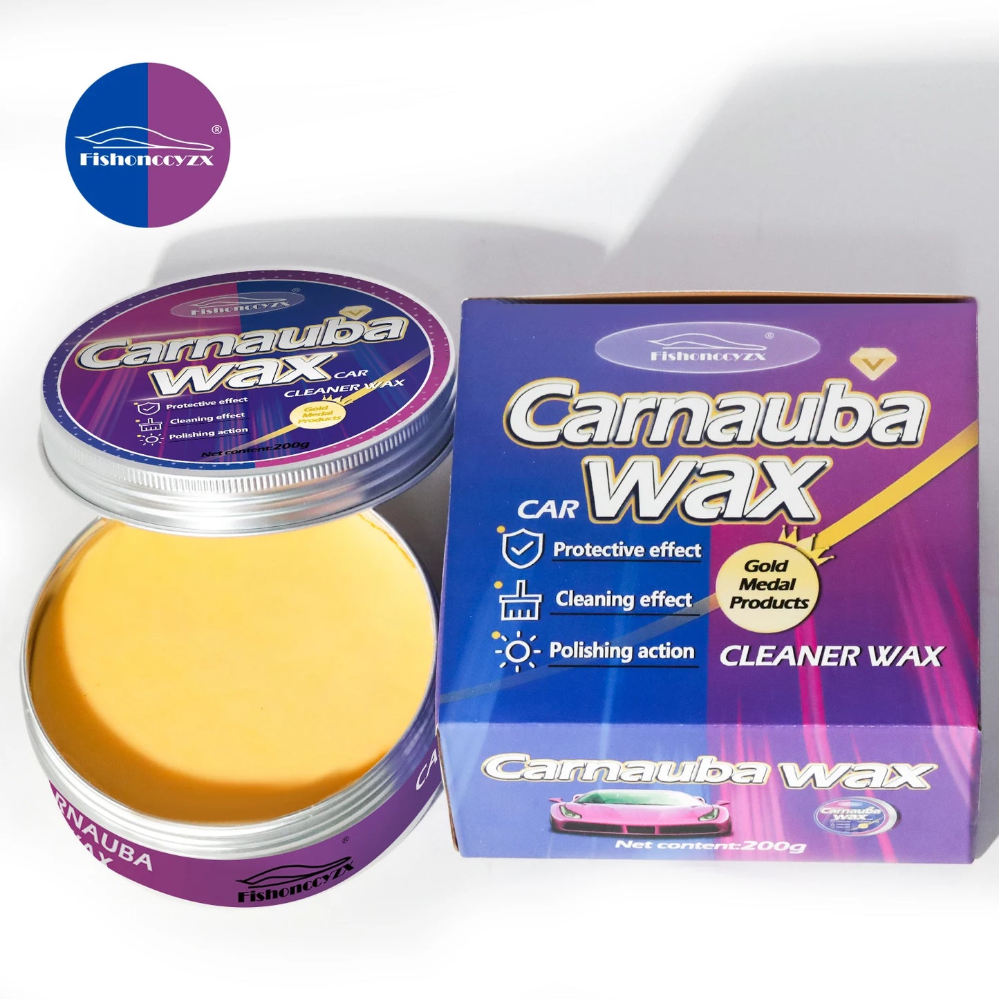 Car Wax Auto Paint Care Carnauba Paste Wax Brazilian Polishing Wax Paste High Gloss Shine Super Hydrophobic Coating Glazing Peaceful Pleasures Health and Wellness