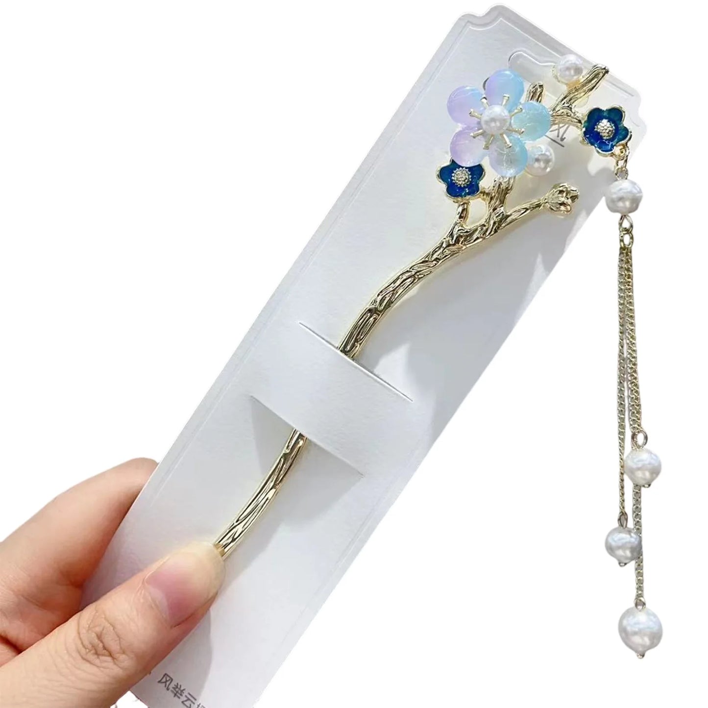 Chinese Style Hair Stick with Flower Decor Retro Floral Design Headwear with Tassel for Friends Girlfriend Wife Novel Gift Peaceful Pleasures Health and Wellness Style 6