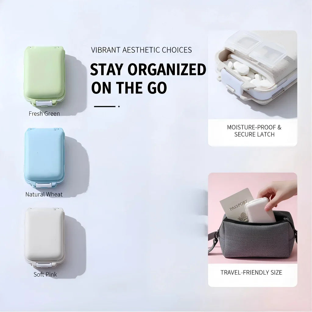 8 Grids Weekly Pill Box Medicine Organizer Tablet Storage Box Travel Pill Case Drug Dispenser Container Health Care Portable Peaceful Pleasures Health and Wellness