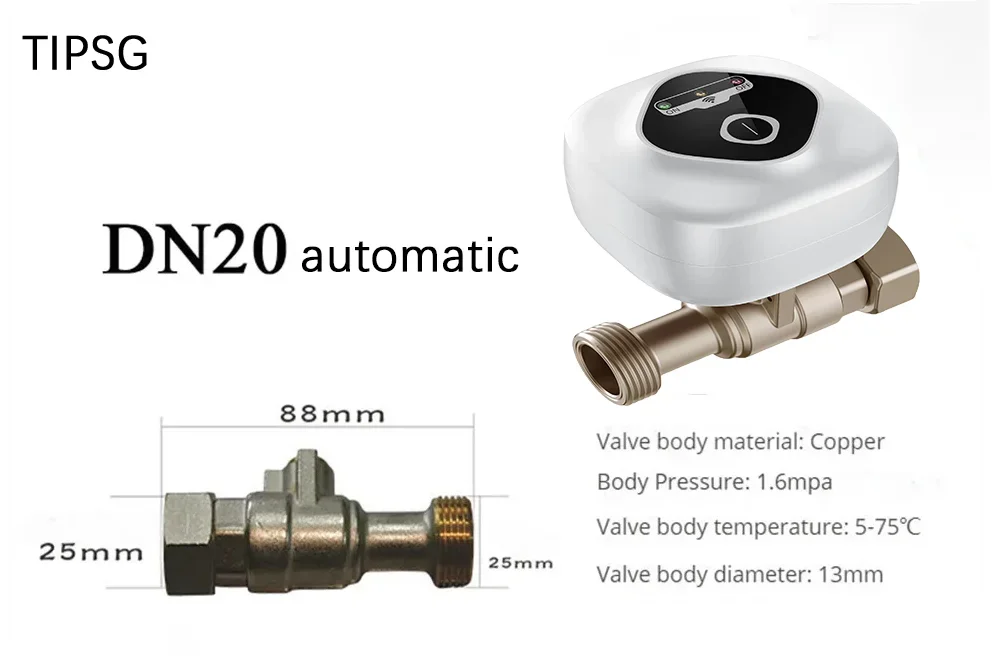Smart WiFi Water & Gas Valve – App & Voice Control Peaceful Pleasures Health and Wellness EU DN20 Automatic