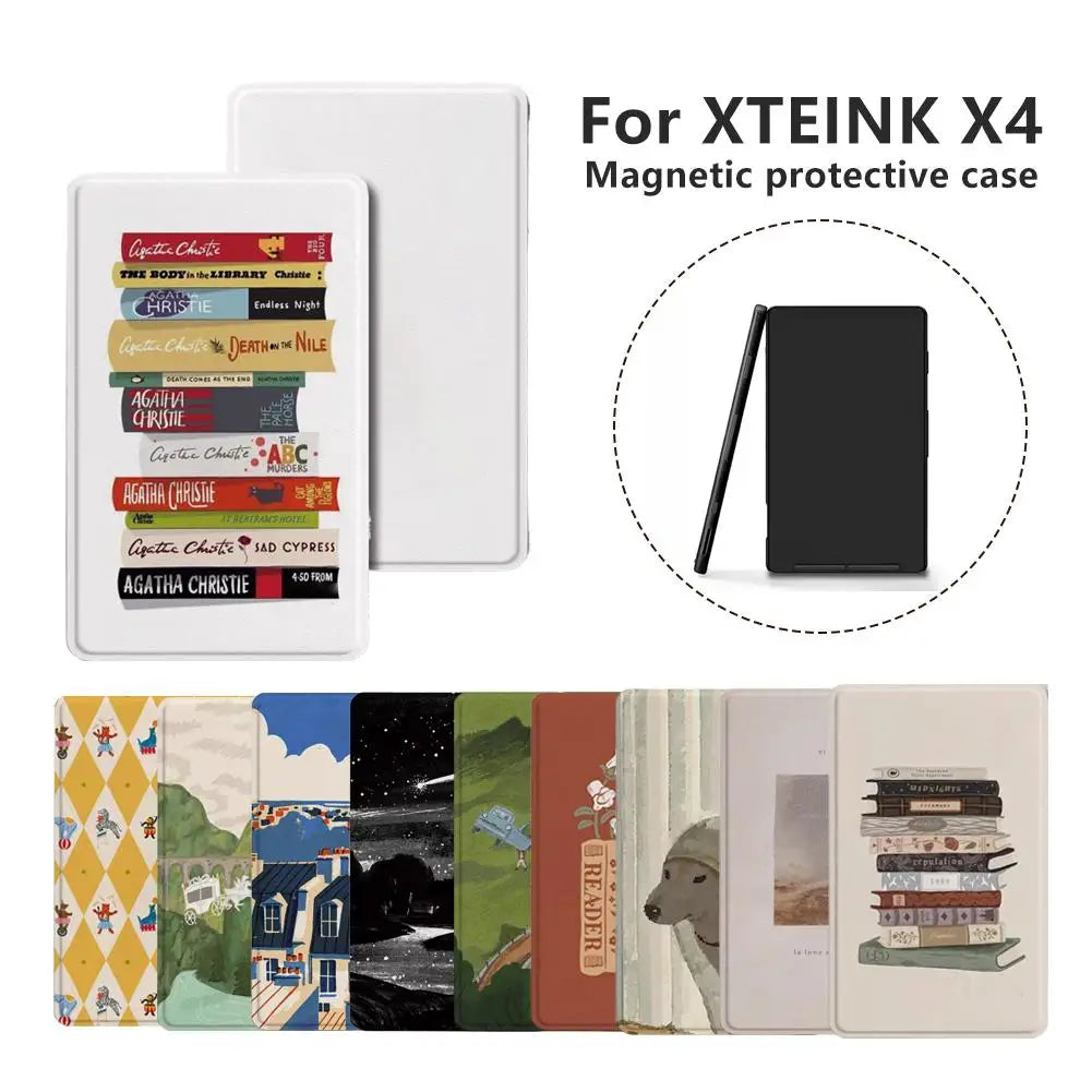 XTEINK X4 Clear TPU Magnetic Folio Case | Slim E-Reader Cover
