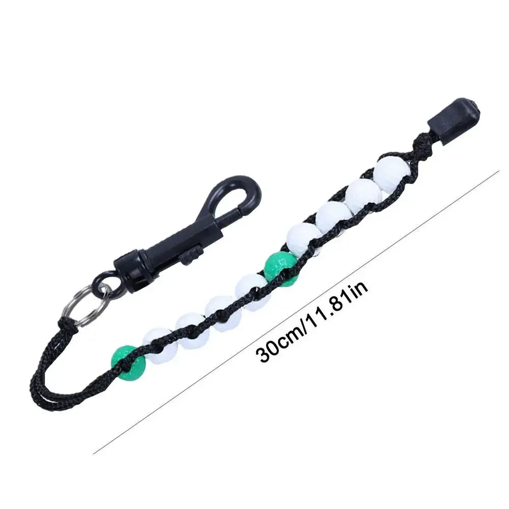 Golf Stroke Score Counter With Golf Bead Chain Stroke Bead Counter Bracelet With Simple Clip Nylon Woven Rope Golf Training Aids Peaceful Pleasures Health and Wellness green