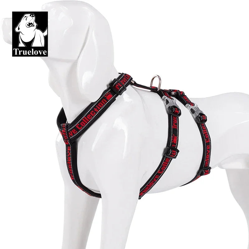 Truelove Double H Harness Neoprene Padding Durable Strong Reflective Gow in the Dark Aluminum Alloy Fitting Light Weight TLH6571 Peaceful Pleasures Health and Wellness Black Red XS China Mainland