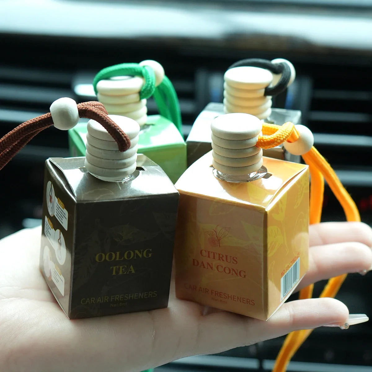 FORMBO Tea Car Air Freshener – Alcohol-Free Hanging Diffuser