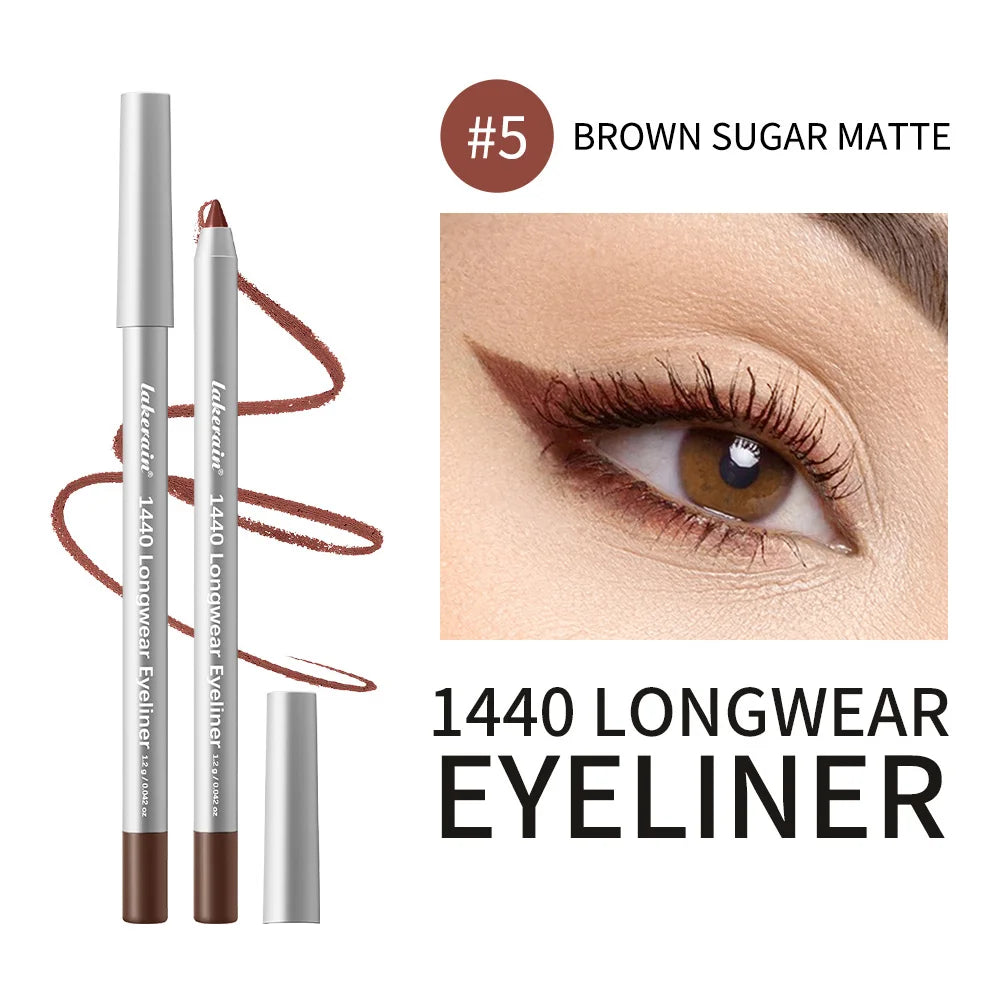 12-Color Waterproof Eyeliner Pencil – Smokey Long-Lasting