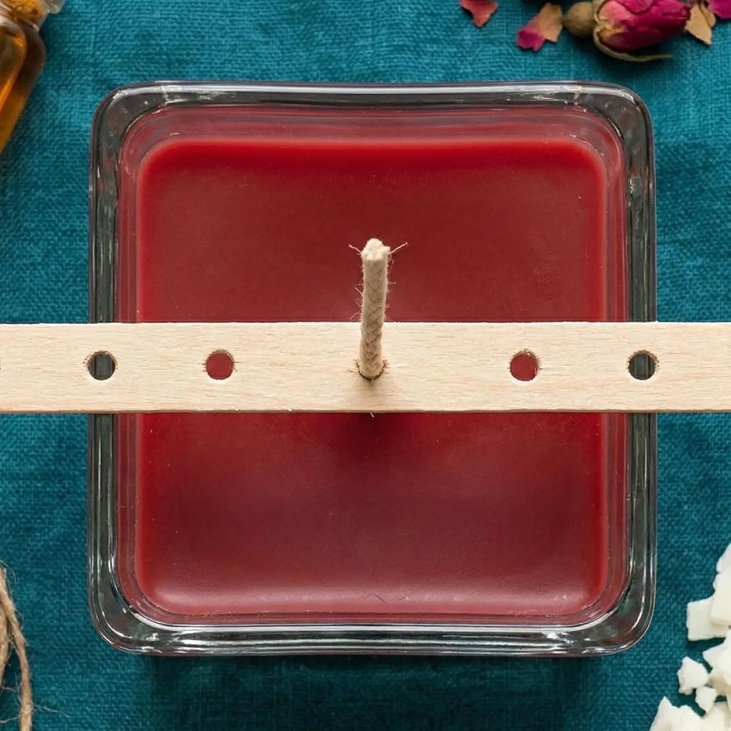 Wooden Candle Wick Holders 7-Hole Centering Device 30/50 Pack