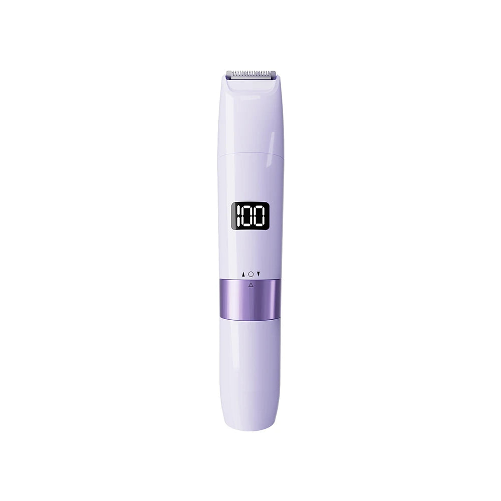 Electric Shaver for Women Body Epilator Woman's Razor 2 in 1 Dual Head Electric Body Hair Trimmer for Bikini Legs Underarms Face Peaceful Pleasures Health and Wellness Purple