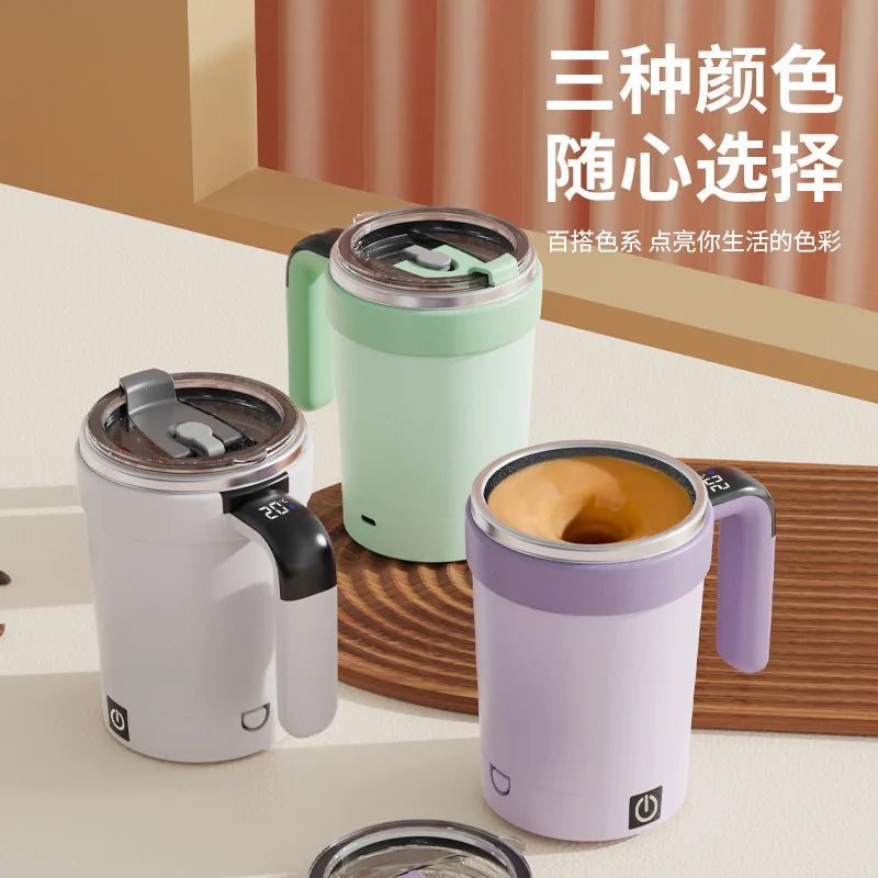 Smart Self-Stirring Mug with Temp Display | Electric Thermos Cup