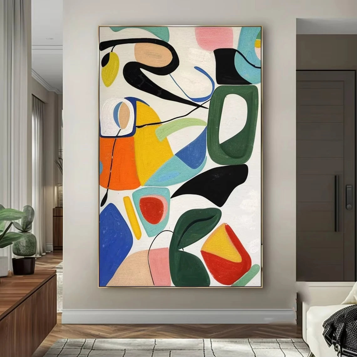 Hand Painted Abstract Canvas Wall Art | Large Colorful Painting Canvas Wall Painting Peaceful Pleasures Health and Wellness