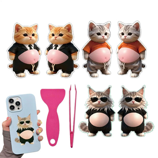 3D Cat Belly Stickers – Soft Silicone Decals for Kids & Decor 3D Silicone Stickers Oasis Select