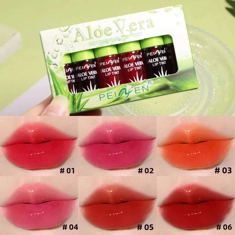 HANGENEE Mirror Lip Gloss Set – Aloe Tint, 6 Pcs | Waterproof