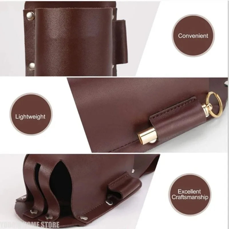 PU Leather Beer Bottle Holster Belt Pouch – Hands-Free Waist Bag