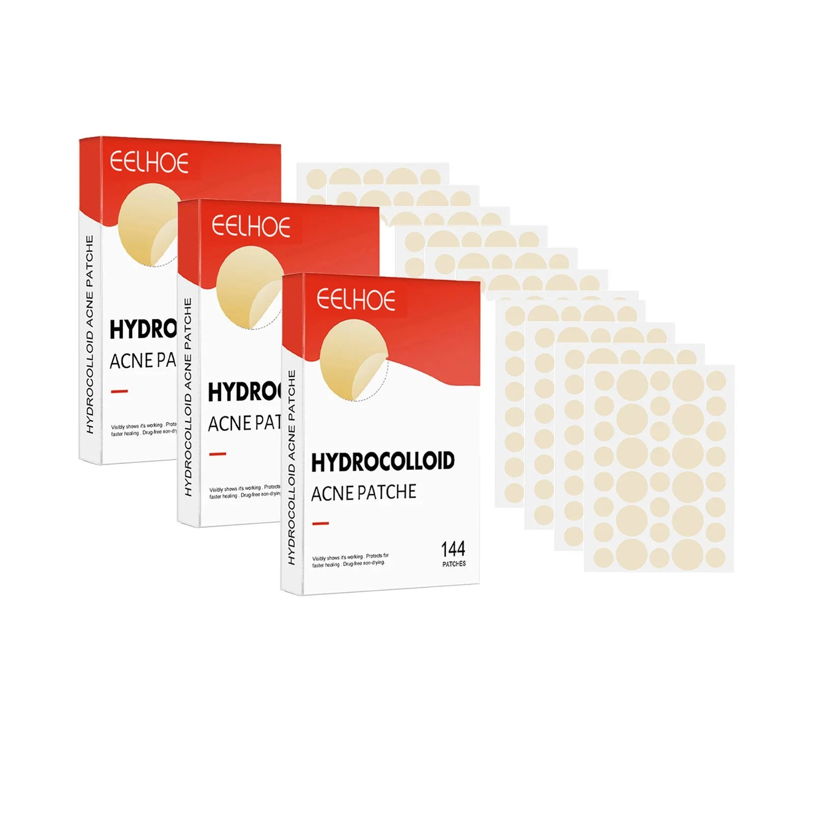 144pcs Face Acne Patch Invisible Skin Care Pimple Acne Patches Anti-inflammatory Healing Absorbing Spot Sticker Covering Acne Peaceful Pleasures Health and Wellness 3pcs