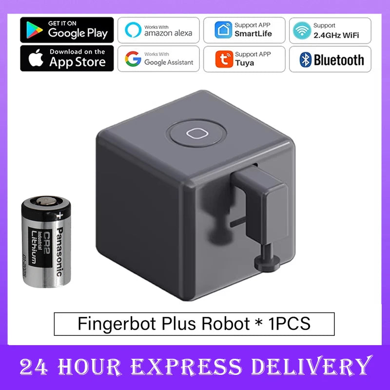 Tuya Zigbee 3.0 Bluetooth Smart Fingerbot Switch Remoter Garage Curtain Button Robot Pusher for Alexa Google Home Voice Assitant Peaceful Pleasures Health and Wellness Plus Bluetooth CR2-B China Mainland