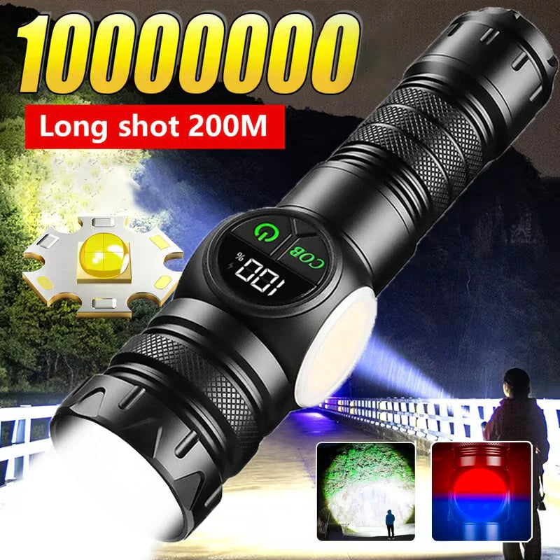 Mikenoon Tactical LED Flashlight USB Rechargeable COB Torch