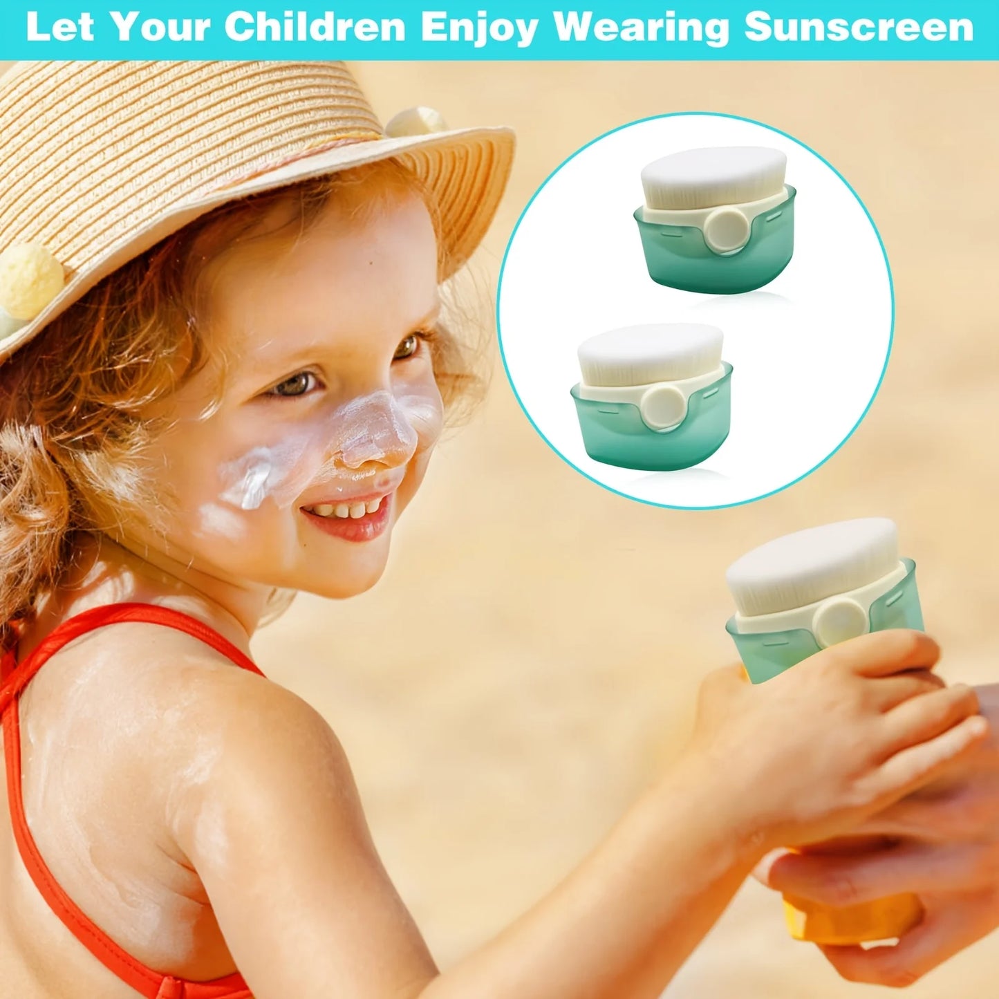 Sunscreen Application Brushes with Protective Cover,Designed for Applying Sunblock Lotion,Ideal for Outdoor Travel And Beach Use Peaceful Pleasures Health and Wellness