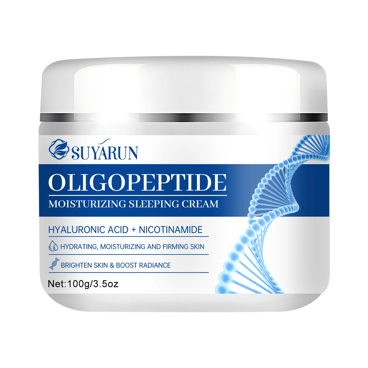 SUYARUN Oligopeptide Sleeping Cream Hydrating Night Moisturizer Anti-Aging Repair Firming Cream for Dry Sensitive Skin. Peaceful Pleasures Health and Wellness 100g