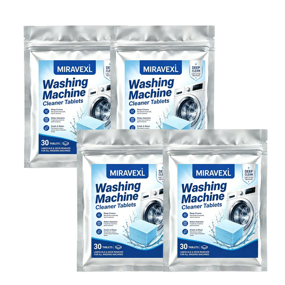 MIRAVEXL 30-Pack Washing Machine Cleaner Tablets | Descaler