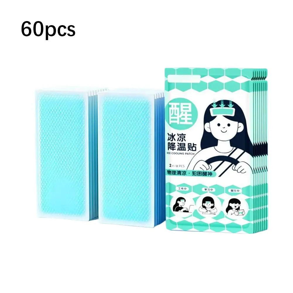 Instant Cooling Patch Phone Cooler Ice Gel Sticker Outdoor Cold Compress for Summer Heatstroke Prevention Phone Accessories Peaceful Pleasures Health and Wellness 60PCS no