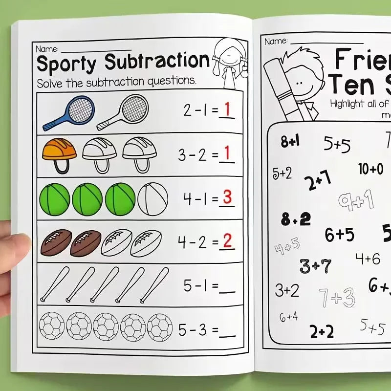32-Page Math Workbook Preschool Kindergarten Students Addition