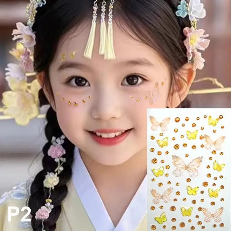 Glitter Face Stickers & Eyeshadow Palette – Kids Stage Makeup
