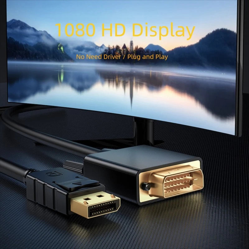 DisplayPort DP to DVI Adapter Connecto Cable Conversion Line 1.8M FHD 1920*1080P For Desktop Laptop PC TV Monitor Projector Peaceful Pleasures Health and Wellness