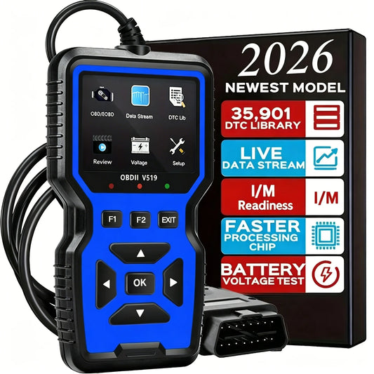V519 Professional Obd2 Scanner - Usb-Powered Automotive Diagnostic Tool with Real-Time Data Stream, Full-Featured Obd Ii Testing (I/M Ready, Bod2/Eobd), Clears Engine Fault Lights, Reads/Erases Codes for Most Vehicles, Automo Peaceful Pleasures Health and Wellness Default Title