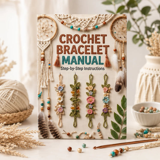 Crochet Bracelet Manual Step Instructions Book DIY Handmade Guide Peaceful Pleasures Health and Wellness