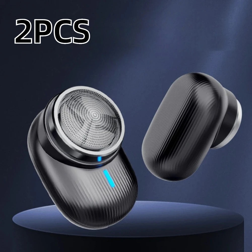 Men electric shaver mini portable shaver painless shaving trimmer razor facial beard travel office home use safety razor shaver Peaceful Pleasures Health and Wellness 2 set 1