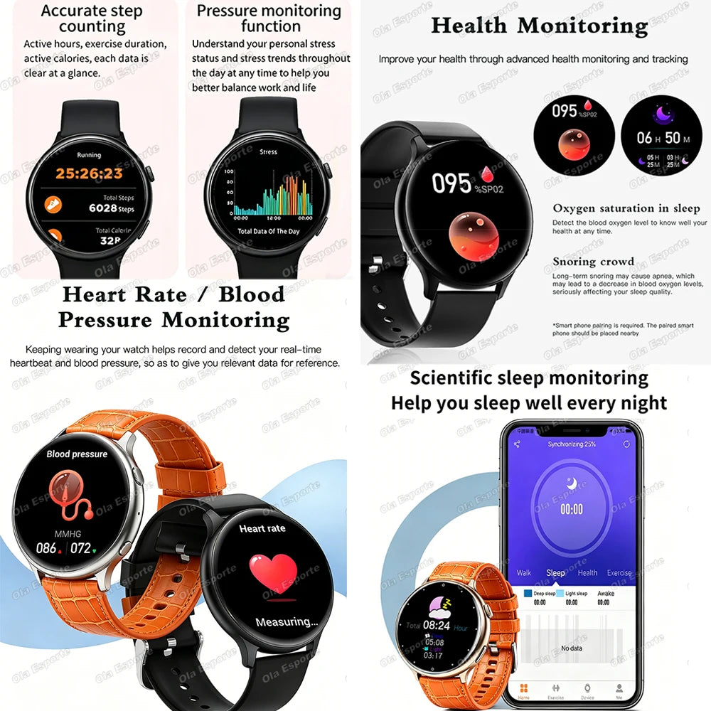 Smart Watch Men AMOLED Screen Heart Rate AI Voice Assistant GPS Track Smartwatch BT Call Sports Women Wristwatch 2IN1 Strap HW12 Peaceful Pleasures Health and Wellness