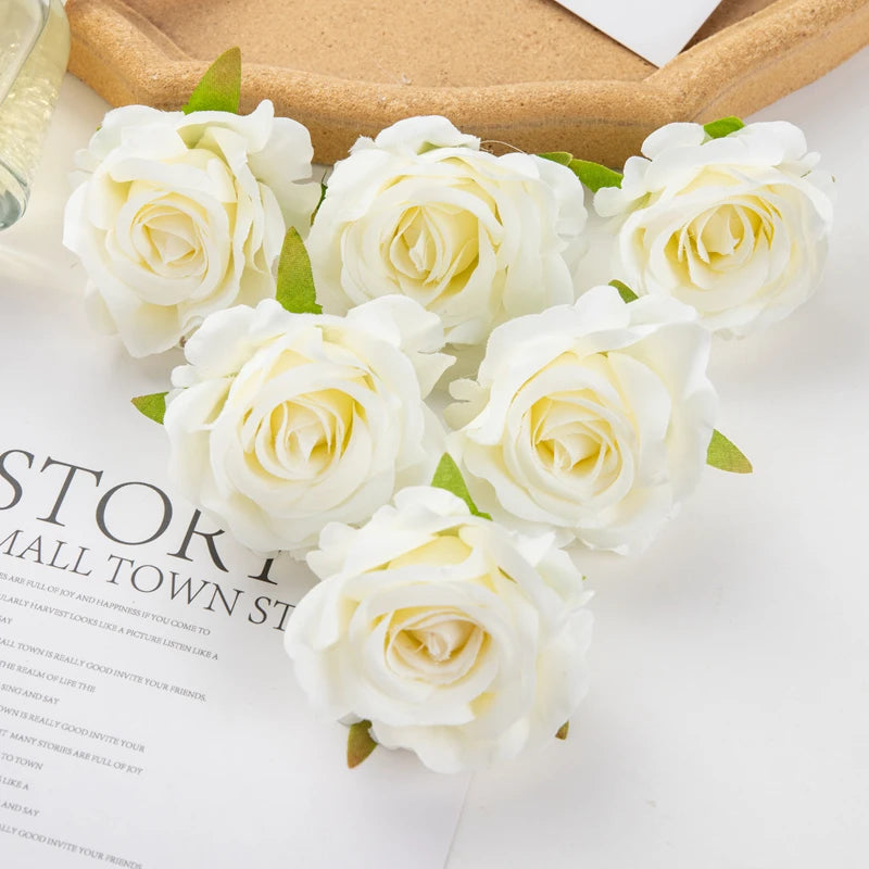 50/100pcs Silk Rose Artificial Flowers for Wedding & Home Decor