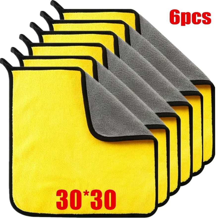 Microfiber Car Wash Towels 3/5/10 Pack – 30x30 & 30x60cm Microfiber Cleaning Towel Peaceful Pleasures Health and Wellness 6pcs 30-30cm