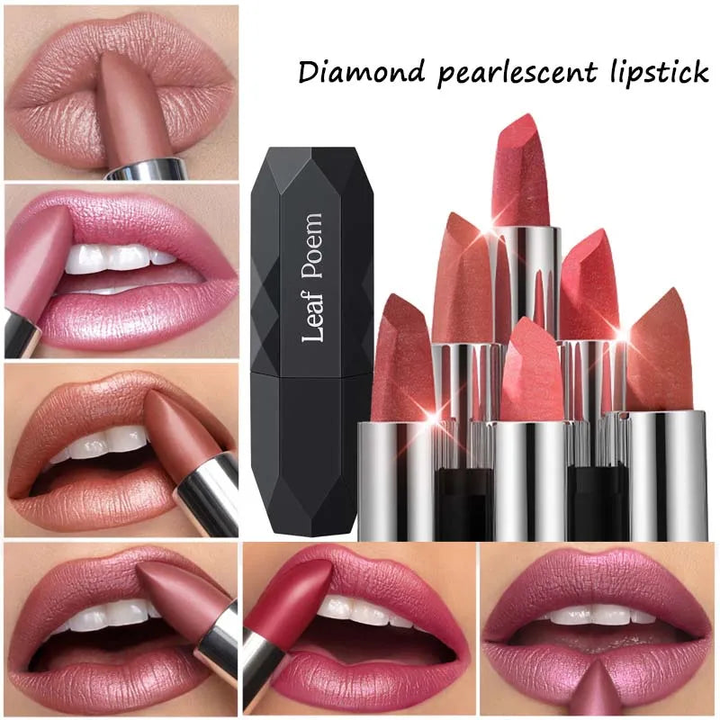 Metallic Lipstick – Frosted Bronze Gold Shimmer, Waterproof