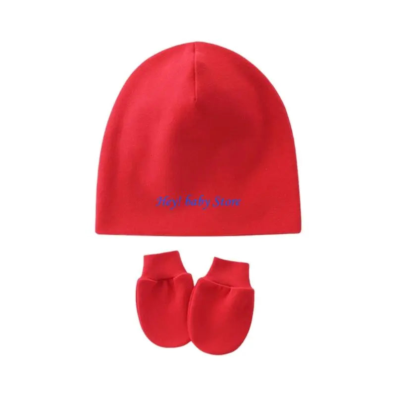 Newborn Baby Hat & Mittens Set | Soft Cotton, 0–3 Months
