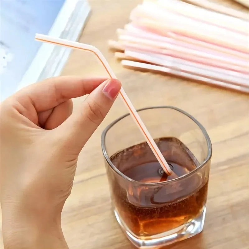 Multicolor Fluorescent Bendable Drinking Straws – Party & Wedding