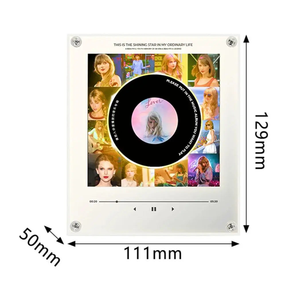 Acrylic Refrigerator Decoration Night Light Magnetic NFC Sensor Automatic Singing Speaker Creative Audio Refrigerator Sticker Peaceful Pleasures Health and Wellness