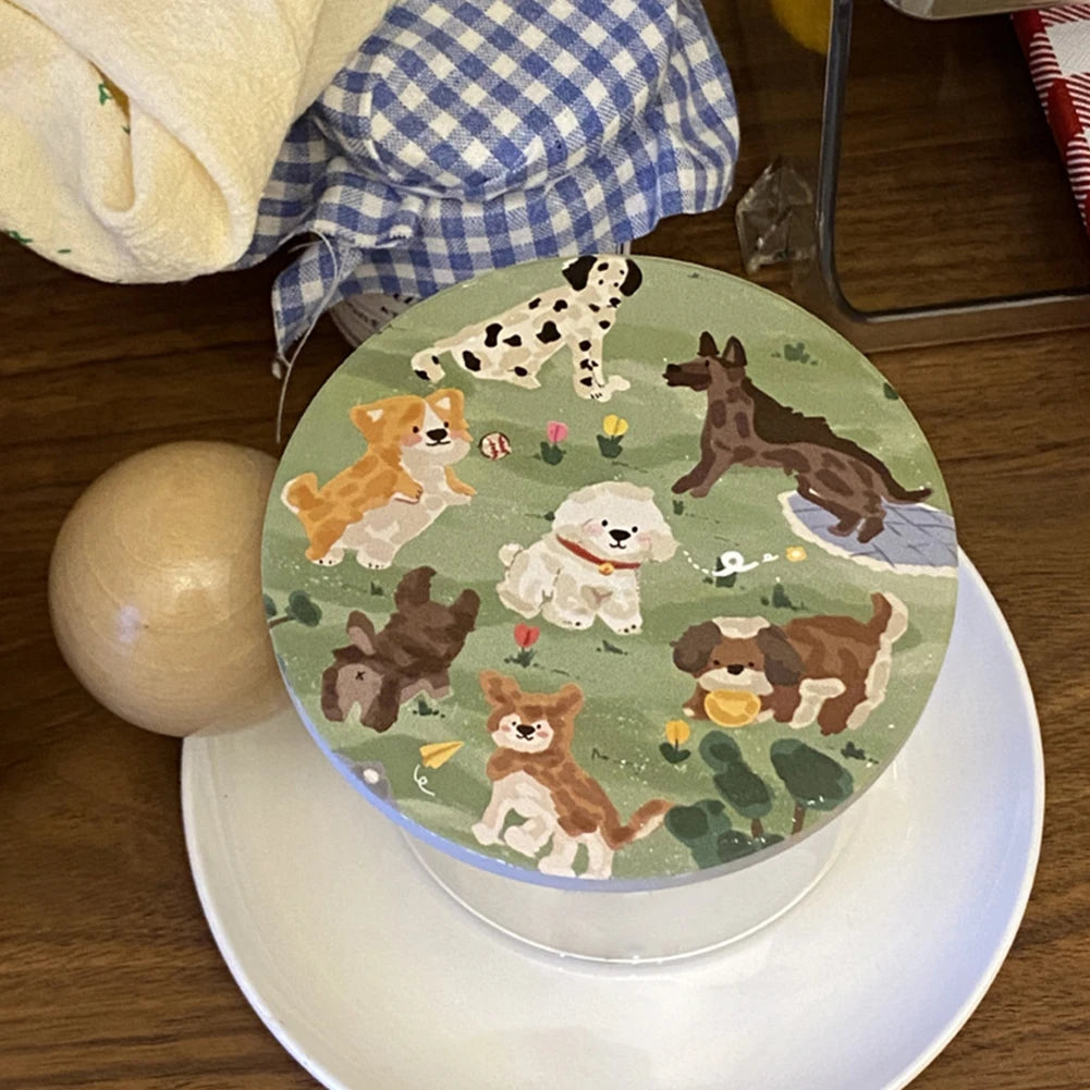 Ceramic Coaster Cute Dog Round Coaster For Drink Round Premium Absorbent Ceramic Dog Lover Coaster For Home Decor Coffee Shop Peaceful Pleasures Health and Wellness
