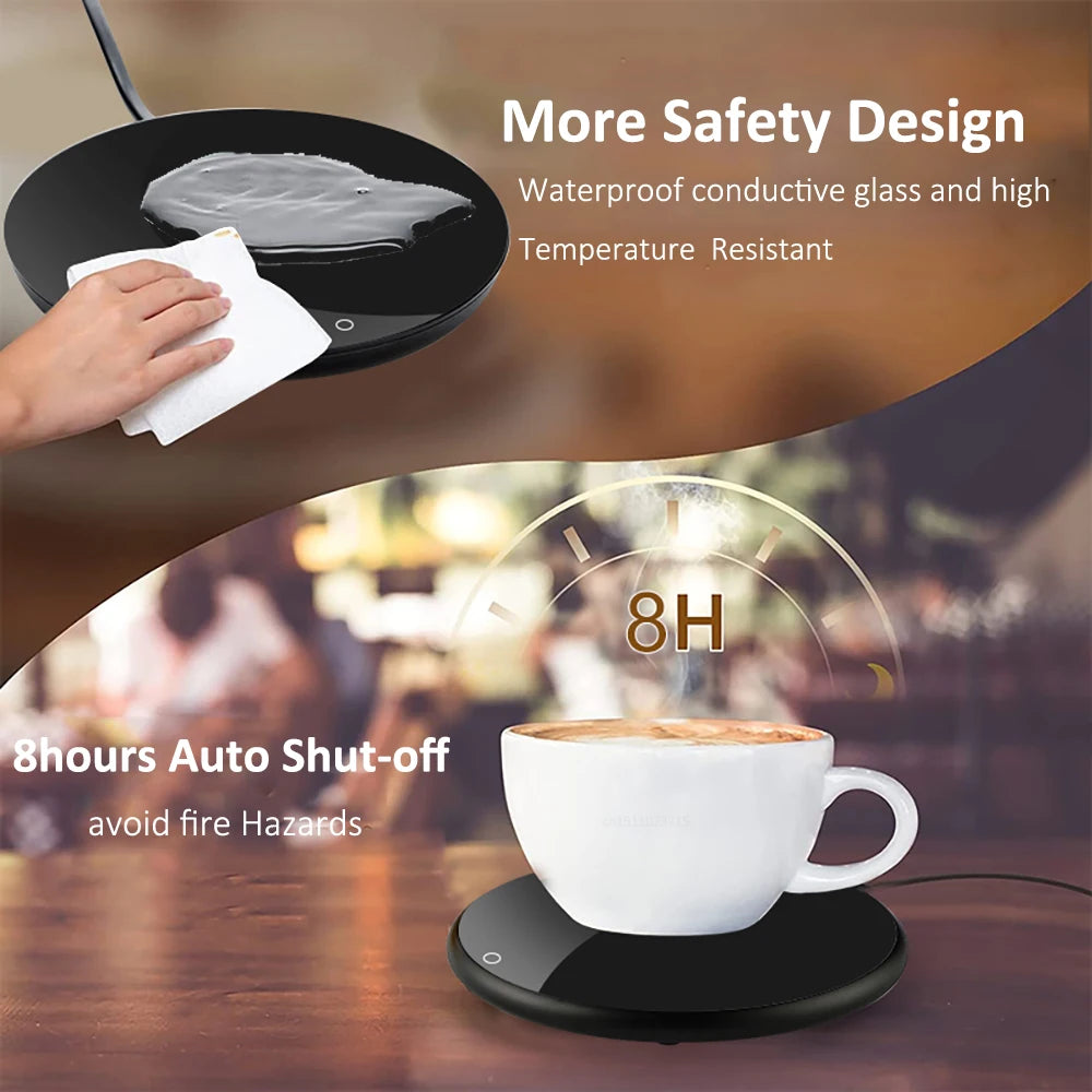 Mug Warmer USB Cup Warmer Coffee Cup Heater Thermostatic Heating Coaster Cup Electric Milk Tea Coffee Mug Warmer for Office Home Peaceful Pleasures Health and Wellness