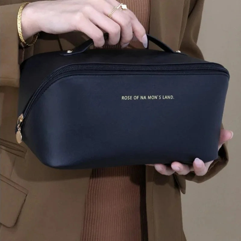 Large Travel Makeup Organizer Bag | Zippered Cosmetic Pouch