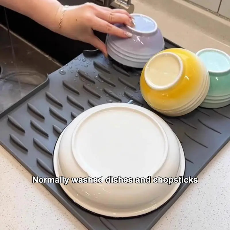 Non-Slip Silicone Dish Drying Mat 32×26cm | Heat Resistant