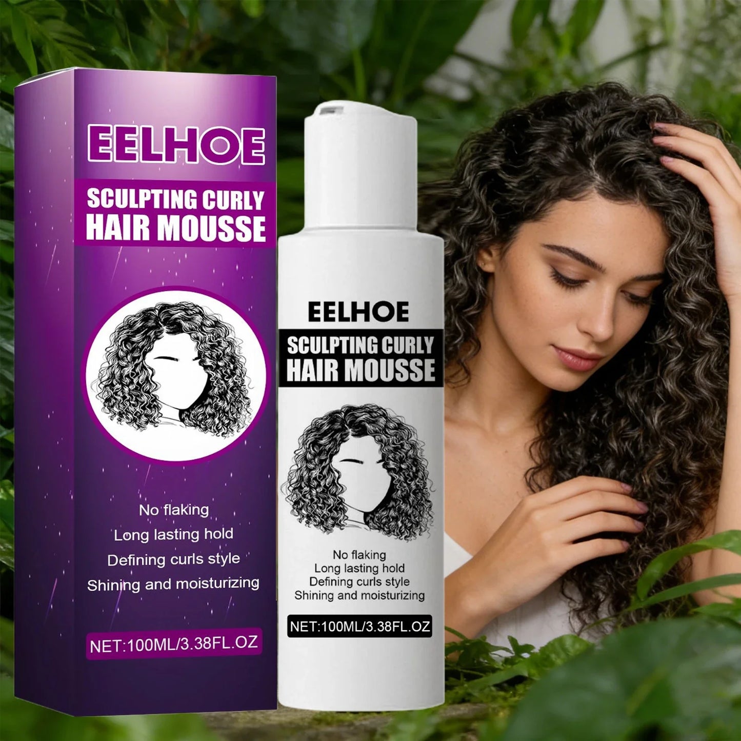Eelhoe Curly Hair Mousse – Strong Hold, Anti-Frizz & Moisture