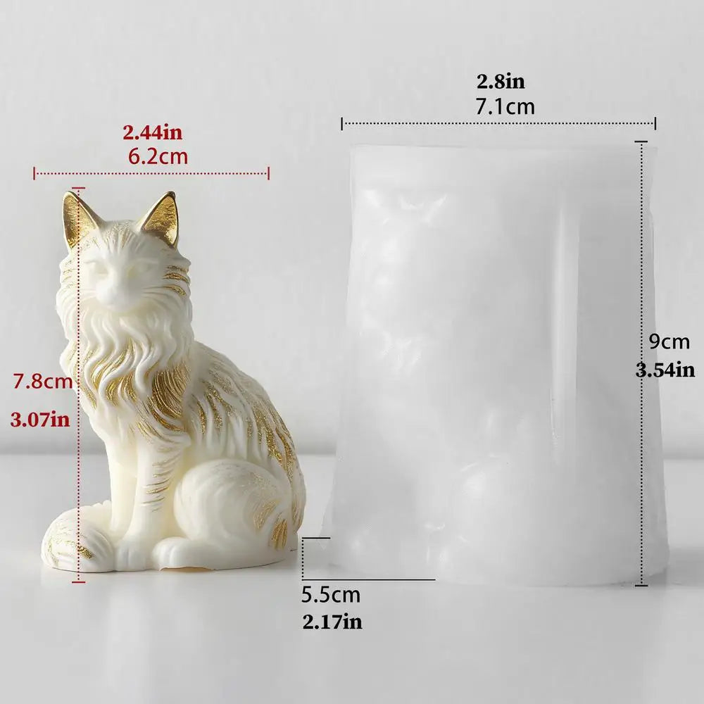 Cat Shape Resin Mold Sitting Concrete Decoration Craft Resin Soap Mold for Home Room Wedding Party Dinner Table Decorations Peaceful Pleasures Health and Wellness D China Mainland