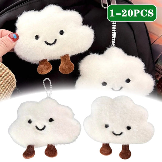 Cute Cloud Plush Brooch Keychain Bag Charm Pendant for Girls Plush Bag Charm Peaceful Pleasures Health and Wellness