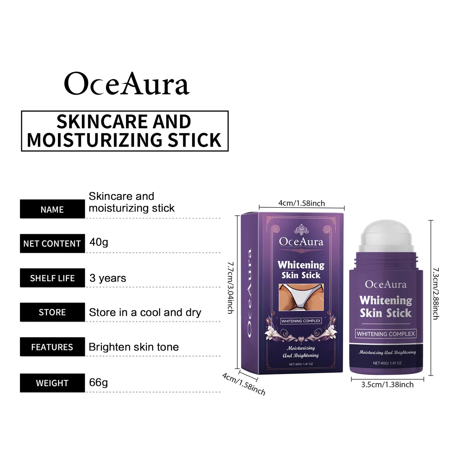 OceAura Body Brightening Stick – Underarm & Knee Tone Corrector