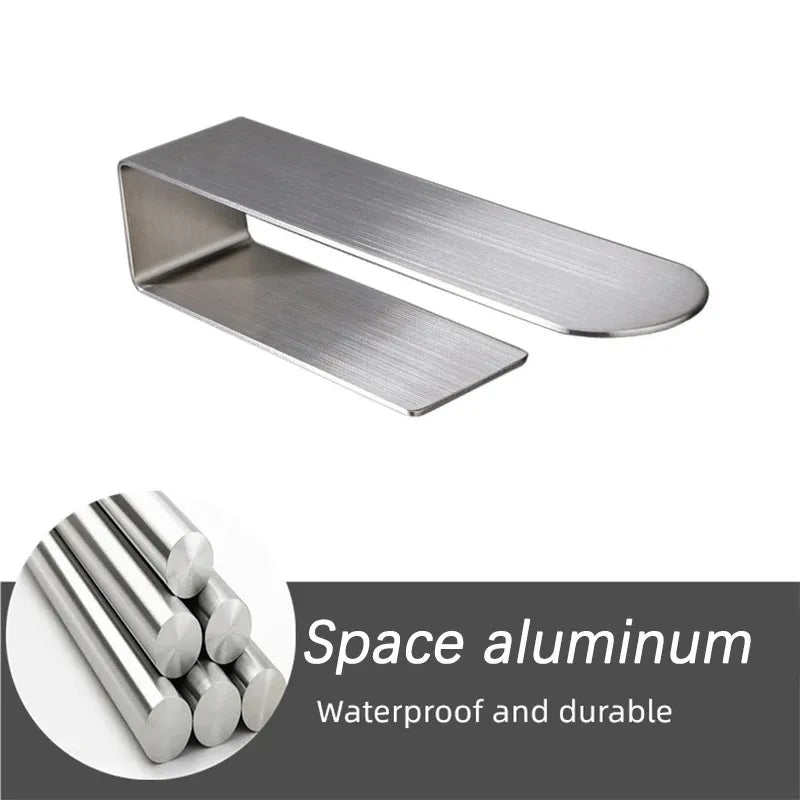 Self-Adhesive No-Drill Towel Rack | Brushed Stainless Steel Bar