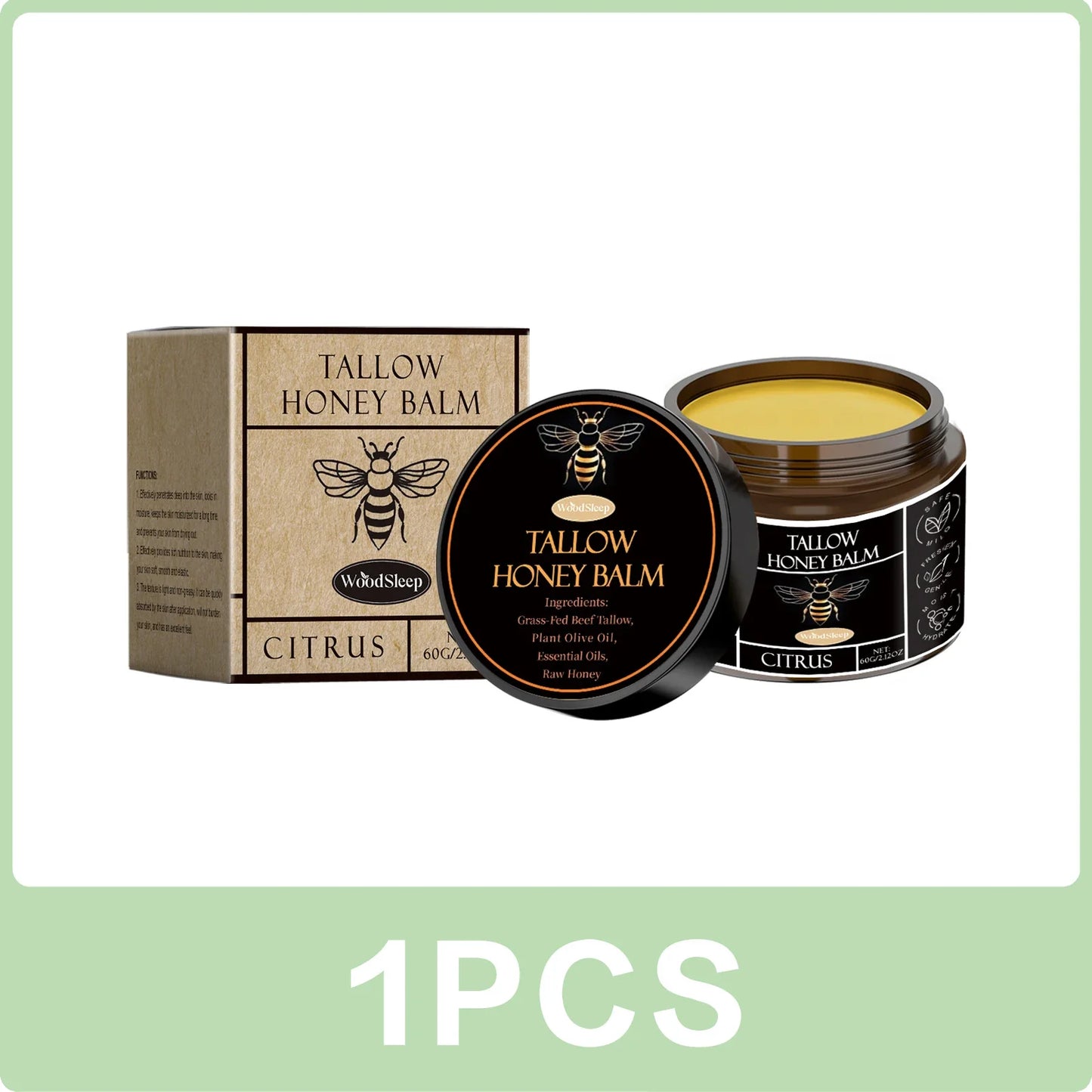 WoodSleep Tallow Honey Balm Whipped Body Butter 60g
