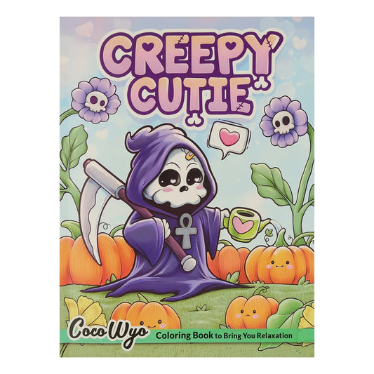 CREEPY CUTIE Coloring Book Adults Teens Featuring Adorable Creatures Peaceful Pleasures Health and Wellness Halloween element