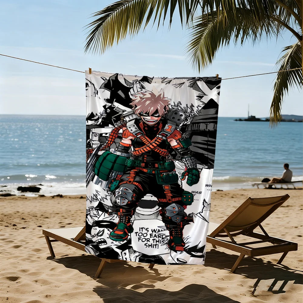 Katsuki Bakugo Anime Beach Towel – Quick Dry & Soft Anime Beach Towel Peaceful Pleasures Health and Wellness